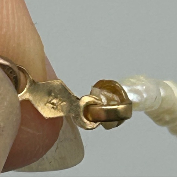 Freshwater Pearl Bracelet Dainty Minimalist 14K Marked Lobster Clasp - Picture 8 of 9